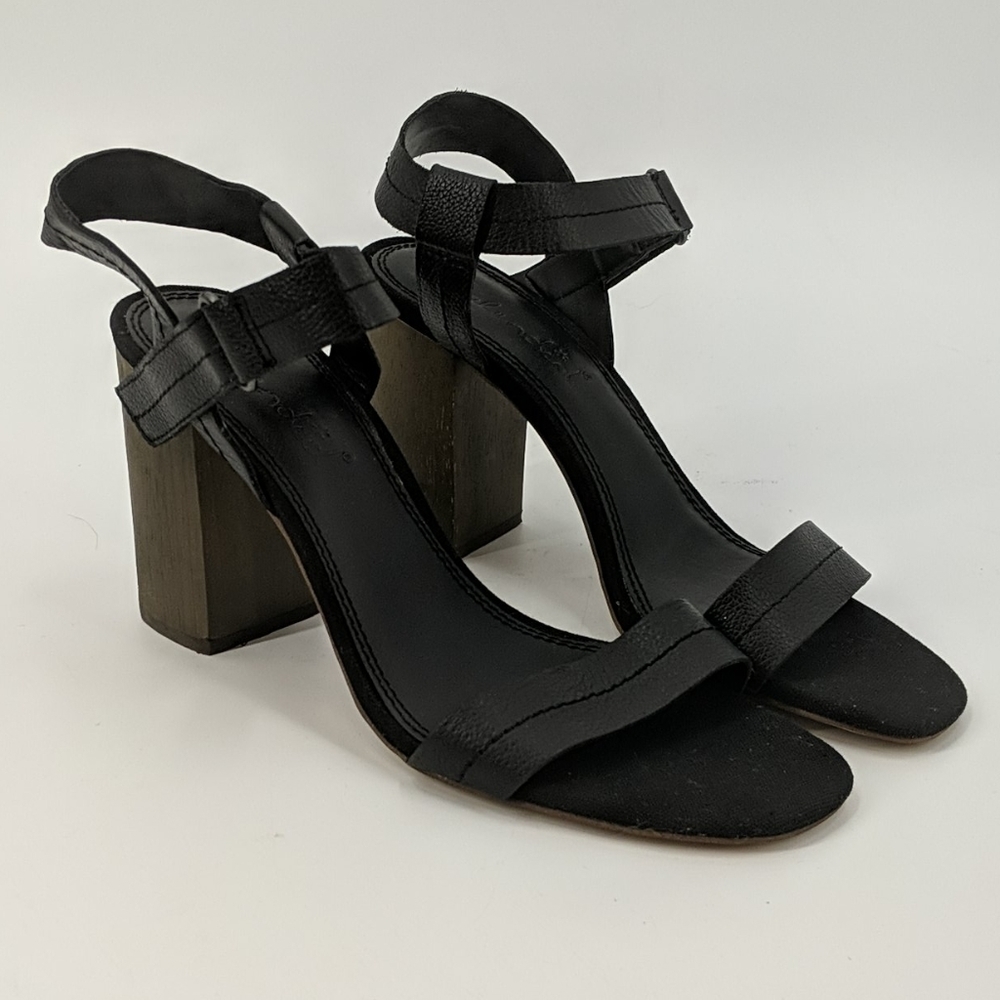 NWOT SPLENDID Leather Strappy Wood Heel Sandals